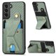 thumbnail image 1 of Funda Resistente para Samsung Galaxy S21 con Tarjetero y Soporte, Diseño Magnético Verde, 1 of 5