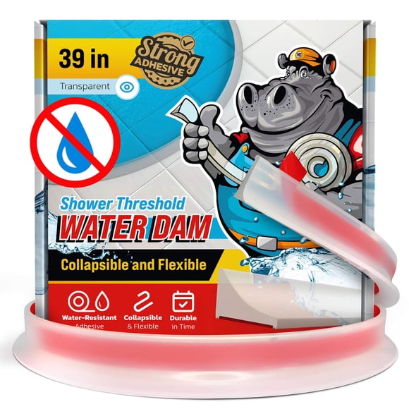 Barrera transparente para agua de ducha Hippo Dam de 39 cm