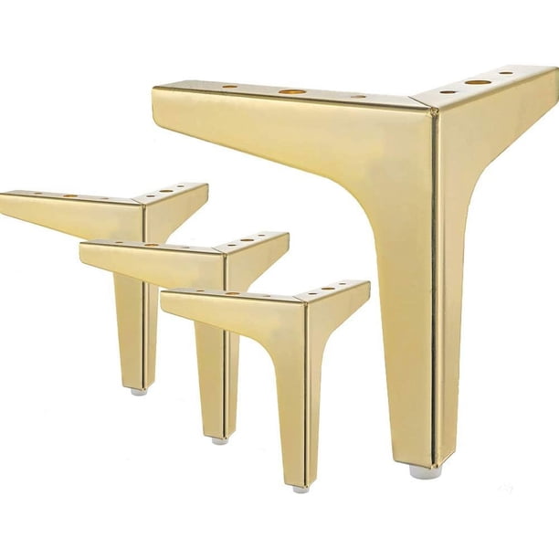 Patas para muebles de 17,5 cm (7"), 4 patas triangulares de metal modernas con forma de diamante, ideales para armarios, sofás, sillones y otomanas.