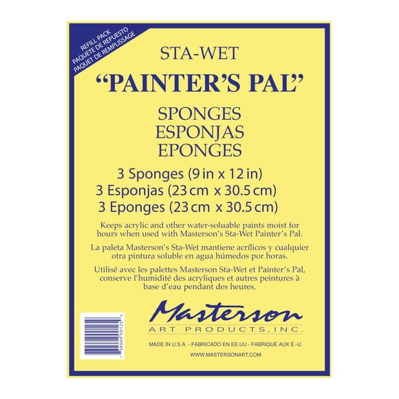 Recambio de esponja Masterson Sta-Wet Painter's Pal Palette, paquete de 3