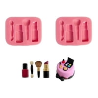 Genérico - Pack X2 Molde Silicona Maquillaje Molde Fondant Maquillaje