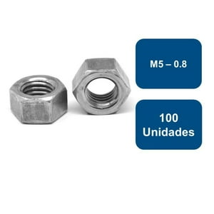 Anclajes - Tuerca Hexagonal Métrica Zincada M5-0.8 100Un.