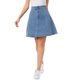thumbnail image 1 of INSPIRE CHIC Falda de Mujer de Cintura Alta Línea A Acampanada Casual de Mezclilla Azul XL, 1 of 5