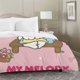thumbnail image 2 of Pink my bunny melody anime cartoon bedding set Boys Gir kids cotton duvet cover and pillow cases-gir-3 pieces-Queen waii anime, 2 of 5