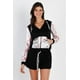 thumbnail image 1 of Conjunto de Top con Capucha y Shorts con Cremallera, Estampado Multicolor y Negro/blanco L, 1 of 5