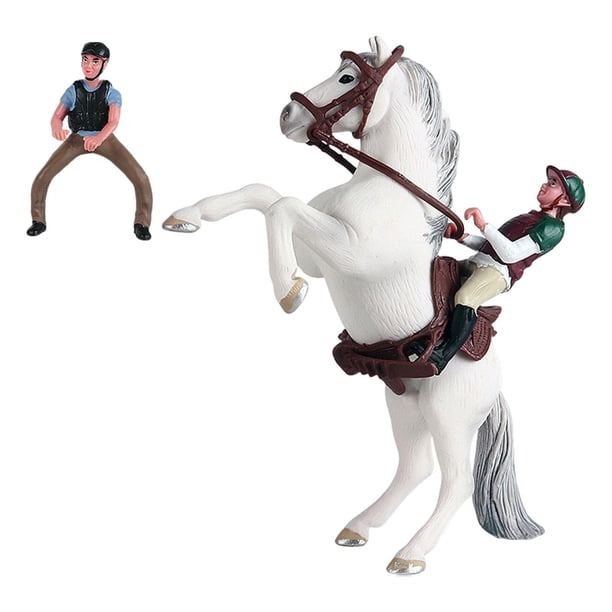 Figura de caballo modelo caballo con silla de montar, estatua de vida silvestre realista pequeña de PVC, juguete educativo para niños y niñas mayores Estilo F