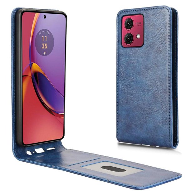Funda tipo folio para Motorola Moto G84 5G con soporte magnético y protección para la cámara Azul