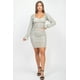 thumbnail image 2 of Conjunto de Falda y Espalda Fruncida con Mangas Largas Brillantes, 2 of 5