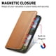 thumbnail image 2 of Funda tipo cartera para Samsung Galaxy A54 de piel con cierre magnético, ranuras para tarjetas y correa para la muñeca Marrón, 2 of 6