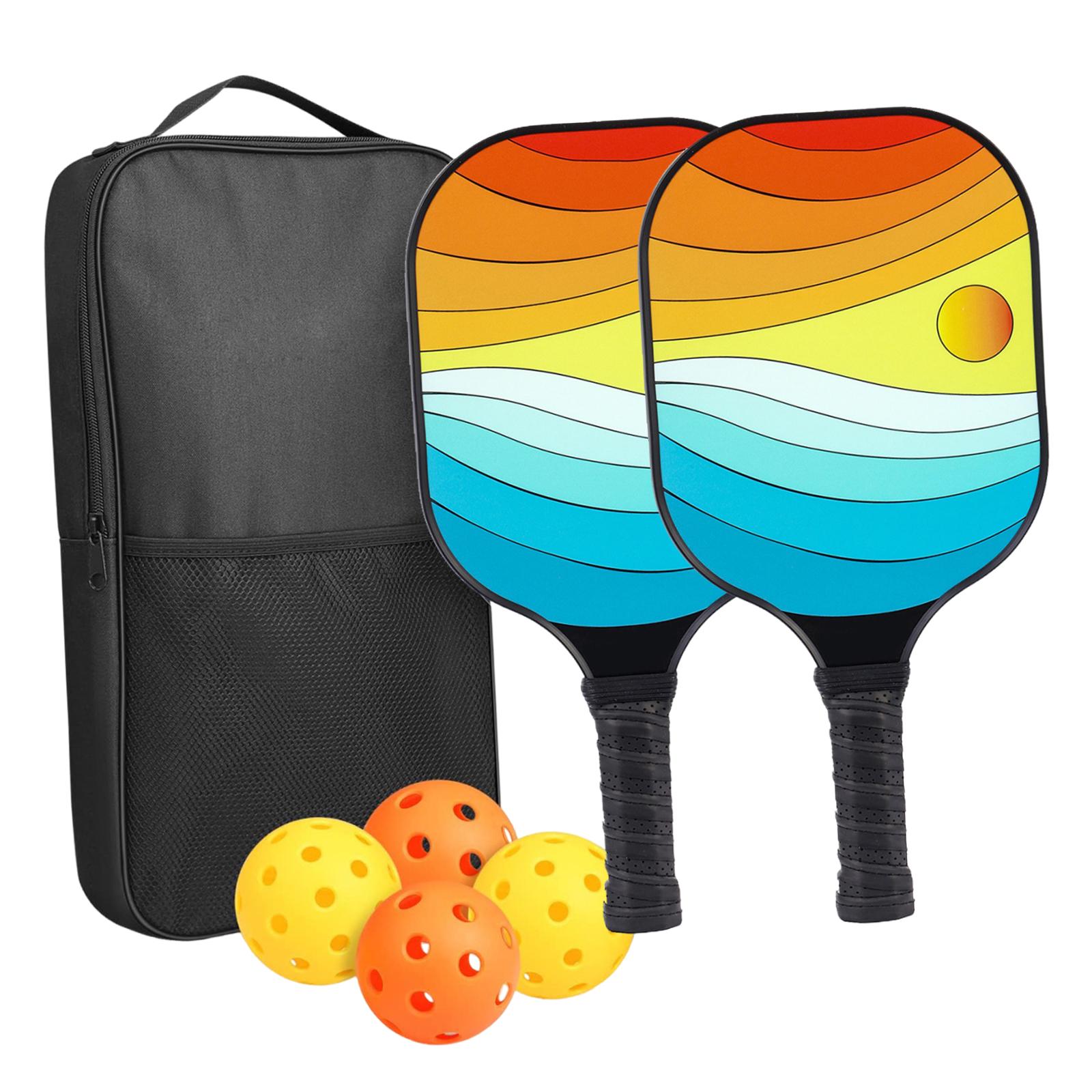 Magideal - Juego De Raquetas De Pickleball, Raquetas De Pickleball, 4 Bolas, Raquetas De Pickleball Portátiles Para Jugadores Principiantes Y Avanzados, Patio De