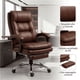 thumbnail image 2 of Silla Oficina Gerencial Asiento De Cuero Pata Acero Premium Color Café Material Del Tapizado Cuero Sintético, 2 of 8