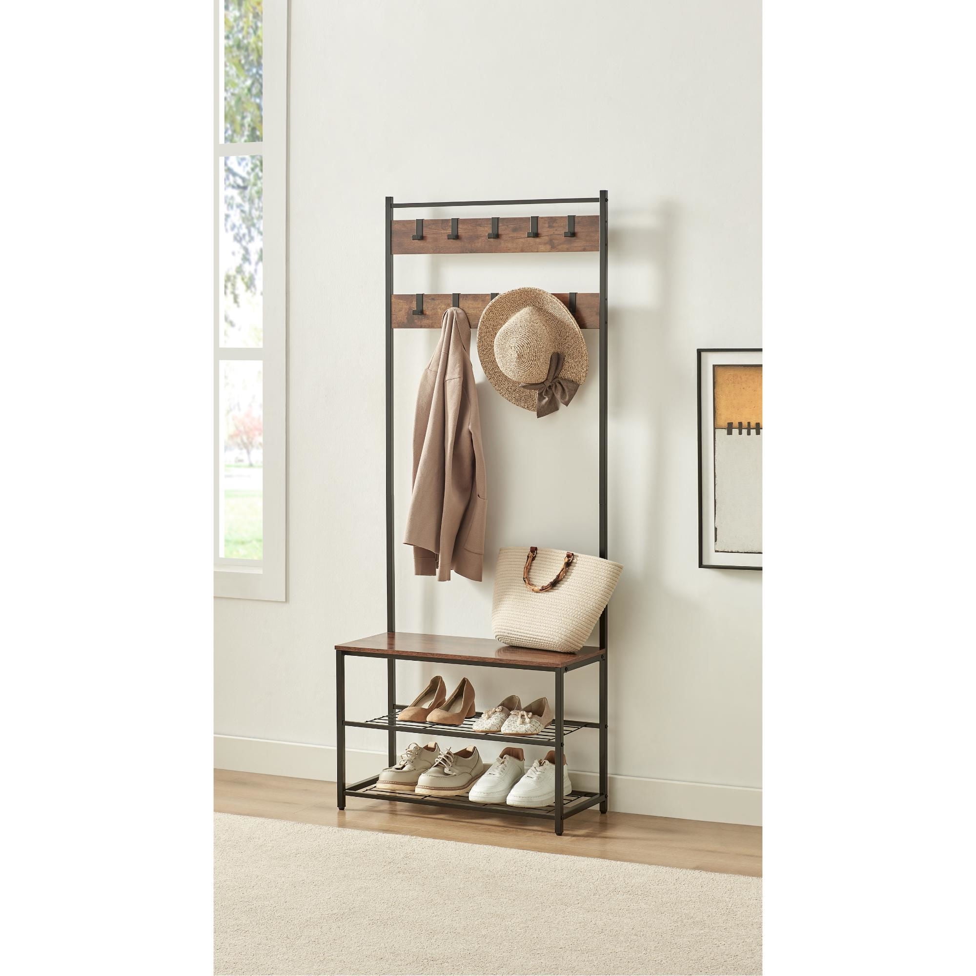 Mainstays - Colgador + Zapatero 70X32X175Cm Negro Marron