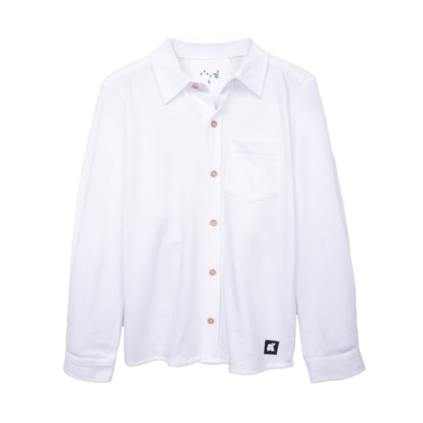 Camisa Niño de Punto Manga Larga Blanca