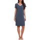 thumbnail image 2 of INSPIRE CHIC Camisón de Mujer Modal Vestido de Noche Elástico Cuello en V Mangas Cortas Suave Ligero Cintura Plisada Ropa de Casa S Azul, 2 of 6