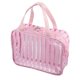 thumbnail image 1 of Bolsa de aseo transparente de Unique Bargains, bolsa de maquillaje transparente, organizador de cosméticos con cremallera para mujeres, 10.43"x3.15" rosa, 1 of 7
