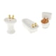 thumbnail image 4 of Casa De Muñecas, Accesorios De Baño, Casa De Muñecas De Porcelana, Muebles En Miniatura, Juguetes, Blanco, 4 of 5