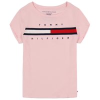 Camiseta Tommy Hilfiger Para Niña Con Diseño De Bandera Rosa, Sombra Rosa, 12 A 14 Años