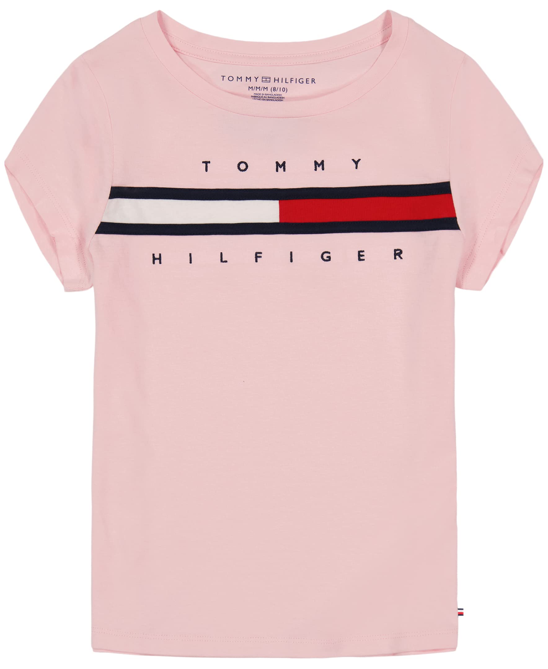 Camiseta Tommy Hilfiger Para Niña Con Diseño De Bandera Rosa, Sombra Rosa, 12 A 14 Años