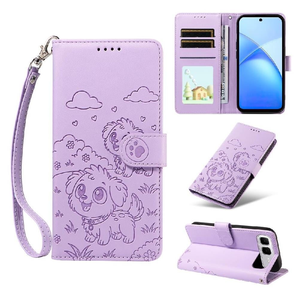 Funda Billetera Foxdock Compatible Con Infinix Smart 10 Plus, Diseño Perrito Tierno, Ranuras Para Tarjetas Y Soporte Plegable