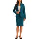 thumbnail image 2 of INSPIRE CHIC Conjunto de Falda para Mujer Regreso a Clases para Maestras Traje sin Cuello Blazer y Faldas Lápiz 2 Piezas Conjuntos Elegantes L Azul Lago, 2 of 6