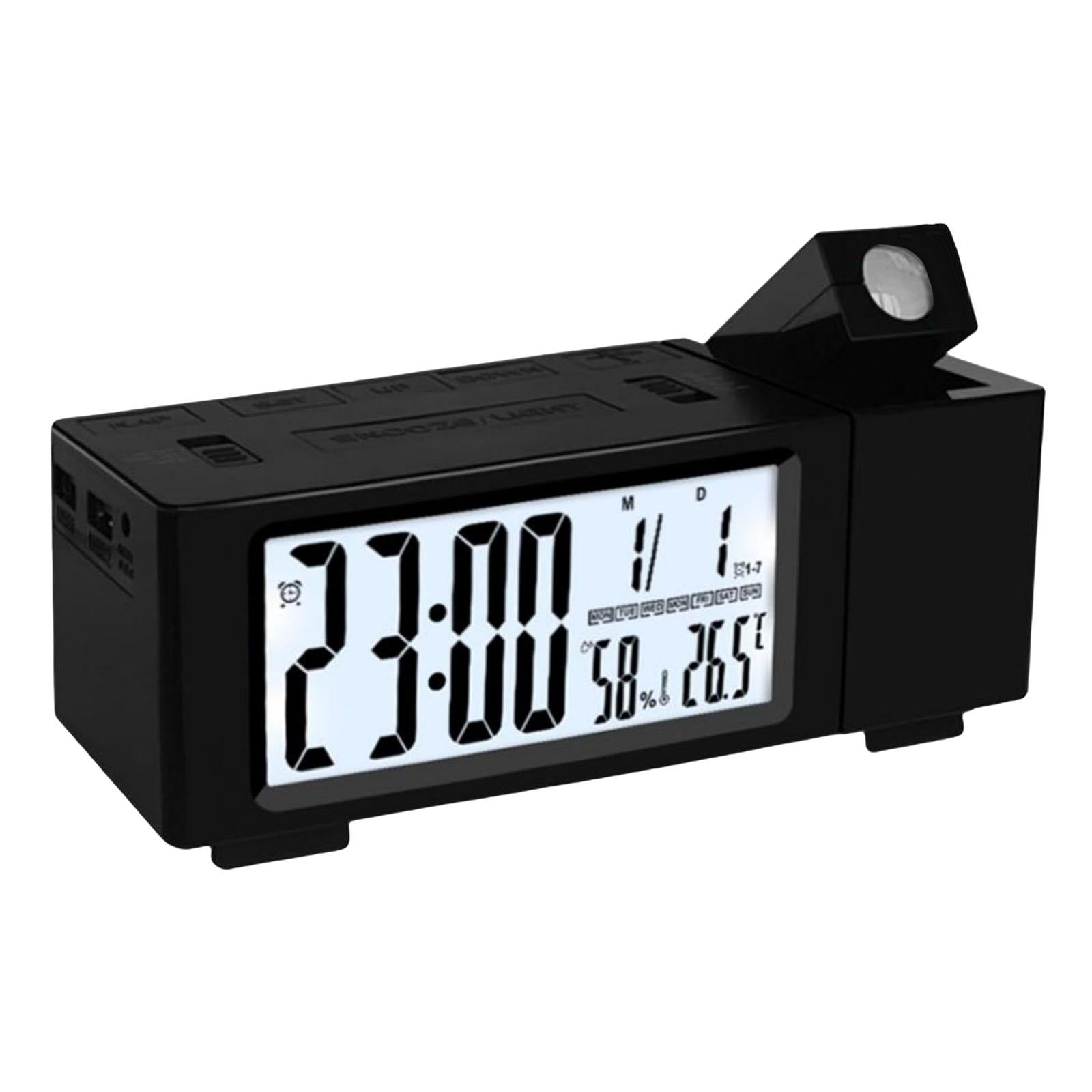 Magideal - Proyección Despertadores Atenuador De Cabecera Proyector De Reloj Digital Led, Puerto De Carga Usb Dual, Giratorio De 180 Degree, Snooze, Para Dormitorio