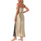 thumbnail image 3 of INSPIRE CHIC Camisón de Satén para Mujer Largo con Encaje de Seda Escote en V Vestido de Dormir con Abertura Frontal y Tirantes Ajustables M Champán, 3 of 6