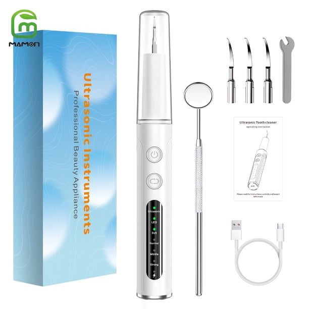 Removedor de Placa para Dientes, Kit de Limpieza Dental con Limpiador de Dientes y Herramientas Dentales, Palillos Dentales para Limpieza de Dientes y Lanzador de Placa Recargable con LED sin