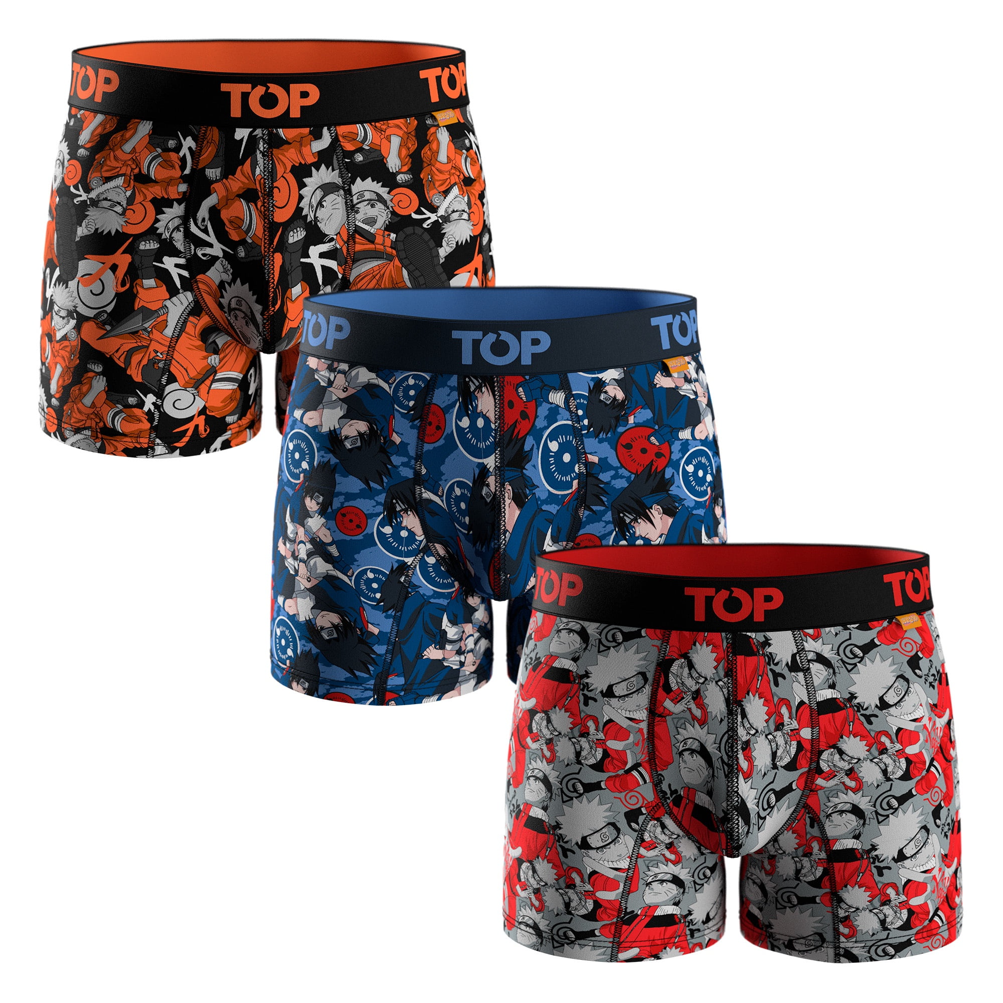 Top - Bóxer Medio Algodón Naruto Pack 3 C3