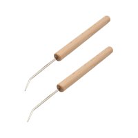 Bothyi - Ganchos De Ganchillo Para Alfombras, Mango De Madera, Ganchos De Aguja Para Telar De Tejer, 2 Uds.