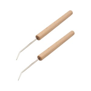 Bothyi - Ganchos De Ganchillo Para Alfombras, Mango De Madera, Ganchos De Aguja Para Telar De Tejer, 2 Uds.