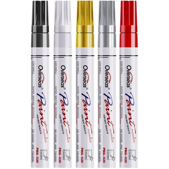 Marcadores de pintura Overseas, 5 unidades, a base de aceite, impermeables