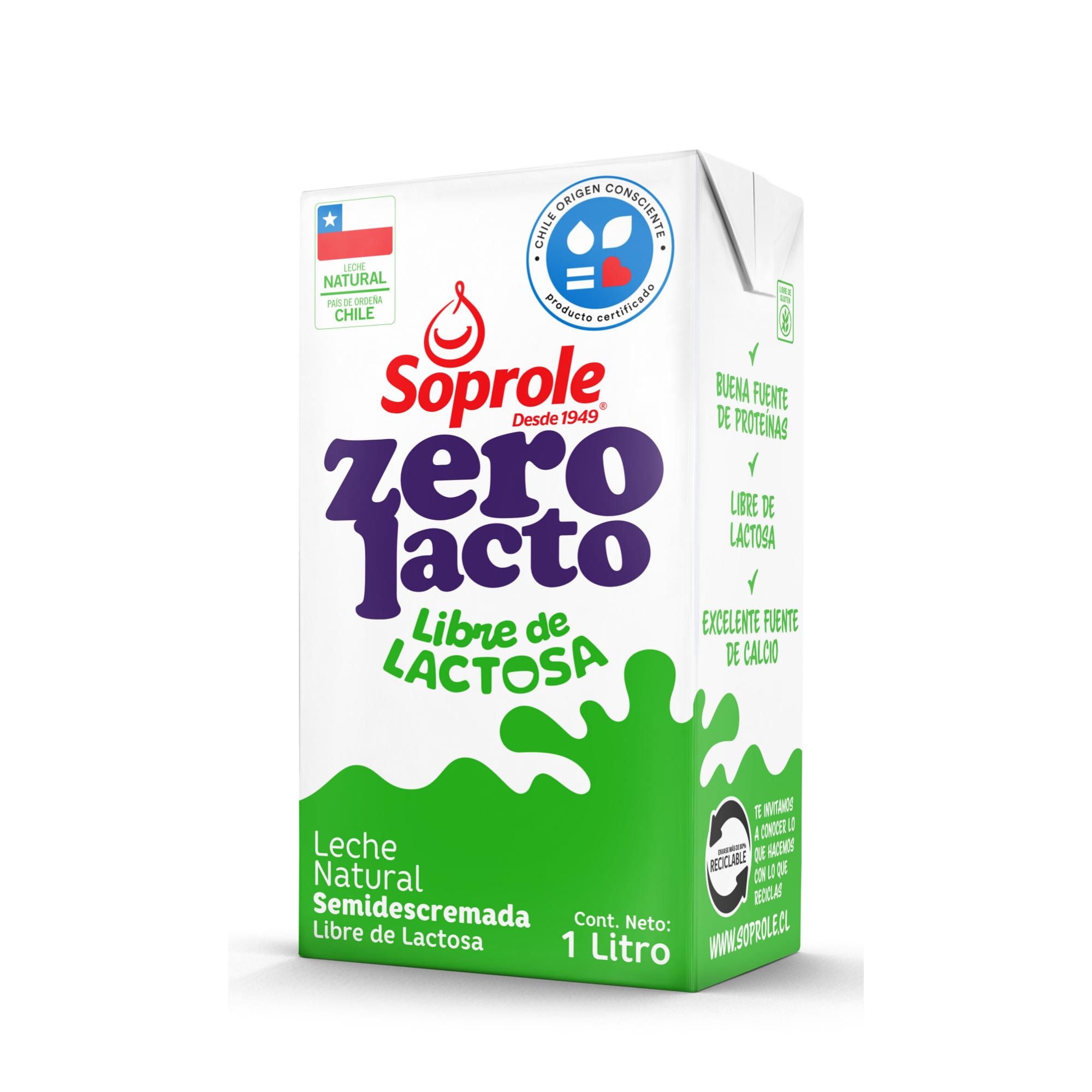 Leche Sin Lactosa Semidescremada Zerolacto 1 L Soprole
