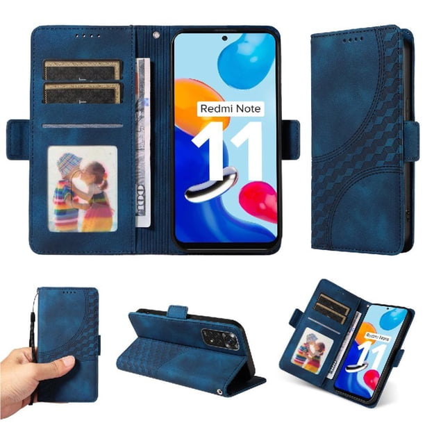 Carcasa FOXDOCK Xiaomi Redmi Note 11 4G de cuero PU, diseño acolchado clásico, protección contra caídas y rayones