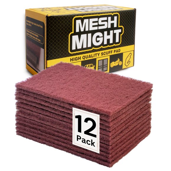 Almohadillas MeshMight Maroon P320 de óxido de aluminio, paquete de 12 unidades, 15 x 15 cm