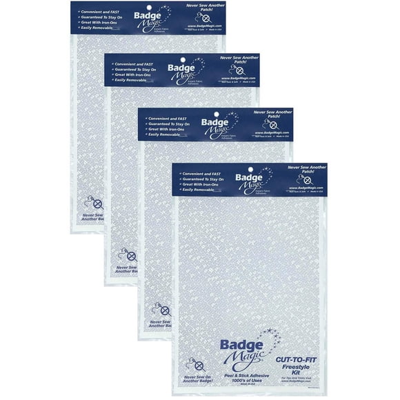 Cinta Adhesiva de Tela Badge Magic – 4 Hojas Sin Costura para Apliques e Insignias