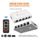 thumbnail image 4 of Fan Hub TUMMASTER ARGB para PC de 10 puertos y 4 pines con control remoto RF, color blanco, 4 of 9