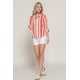 thumbnail image 4 of Camisa Fashnzfab Tejida De Rayas Anchas Manga Larga Roja, 4 of 5