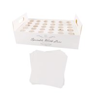 Magideal - Conos De Confeti Y Caja De Soporte, Bandeja Decorativa, Pétalos De Flores Secas, Conos De Confeti, Caja De Conos De Papel Para El Día De San Valentín 30 Hoyos Blanco