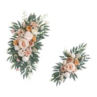 Magideal - 2 Piezas Artificiales Florales Botín Boda Arco Flores Centro De Mesa Flores De Seda Granja Artificial Flor Arco Decoración Para Recepción Cortinas Cen Estilo B