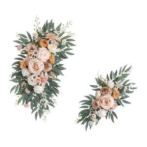 Magideal - 2 Piezas Artificiales Florales Botín Boda Arco Flores Centro De Mesa Flores De Seda Granja Artificial Flor Arco Decoración Para Recepción Cortinas Cen Estilo B