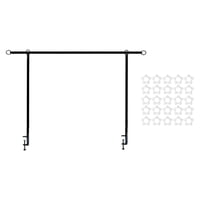 Ioensy - Soporte De Varilla Sobre La Mesa Con Abrazadera Para Exhibir Pancartas De Manualidades, Fiestas, Navidad, Color Negro