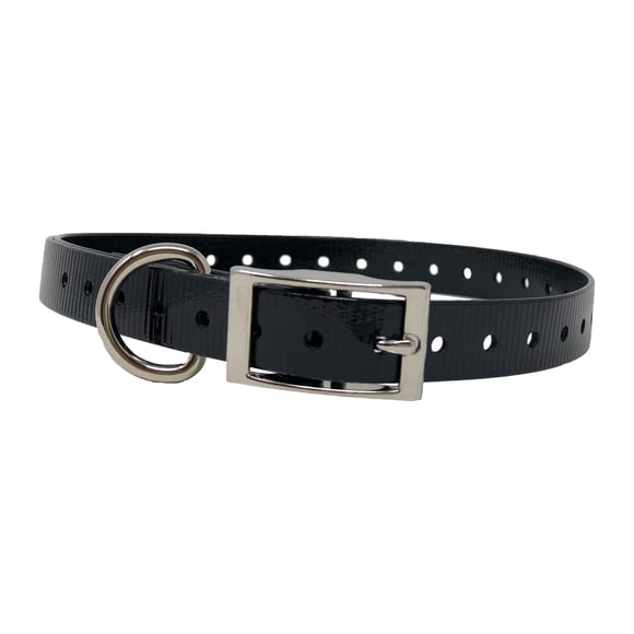 Correa de repuesto para collar de mascota de 3/4 de pulgada de ancho - Negra