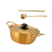 Bothyi - Práctica Olla Coreana Para Ramen Con Cuchara Y Palillos Para Picnic, Curry Y Acampada, 16 Cm