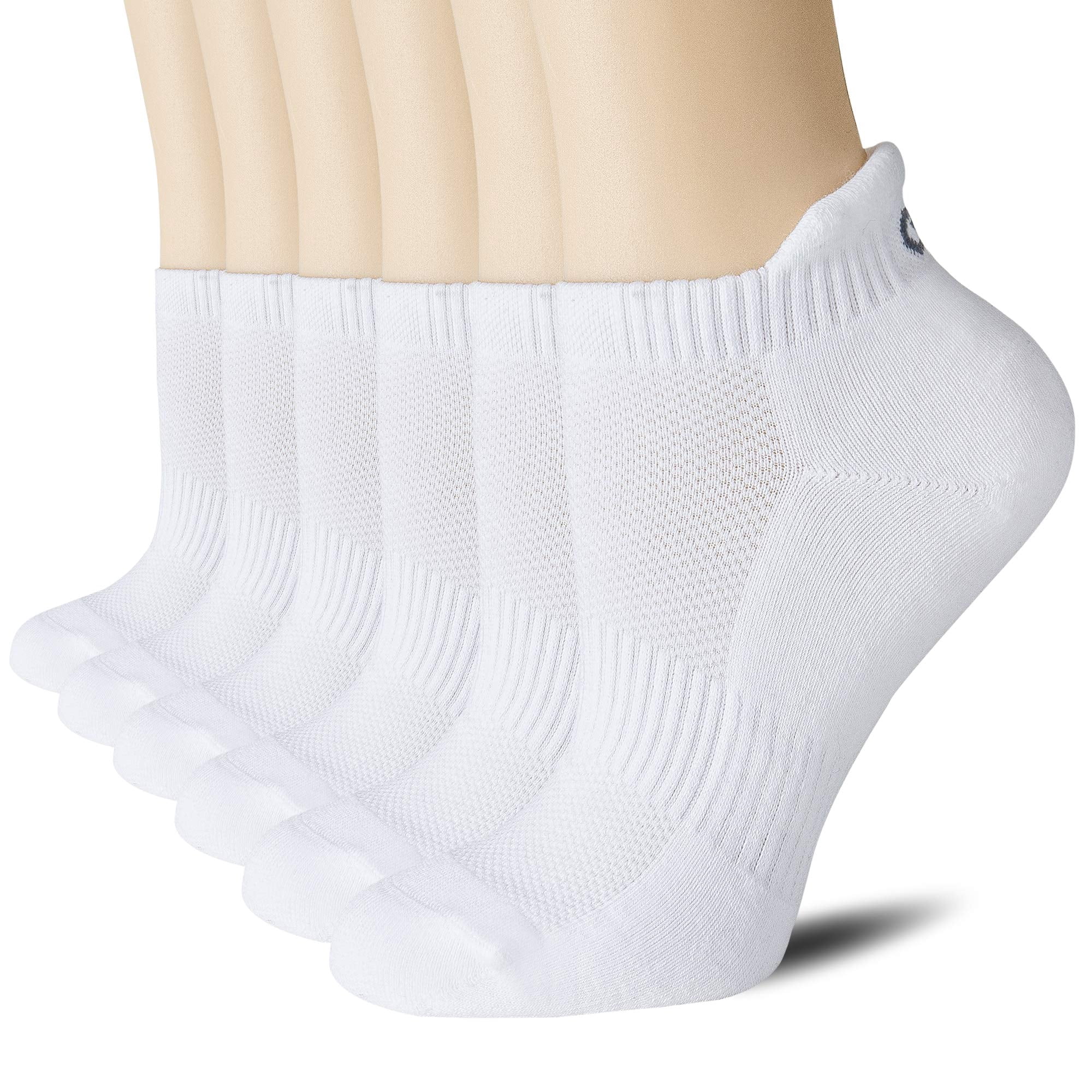 Calcetines Para Correr Cs Celersport Cushion Sin Lengüeta, 6 Pares, Blancos