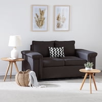 Muebles Cottoni - Sofá 2 Cuerpos Sicilia Tela Chocolate