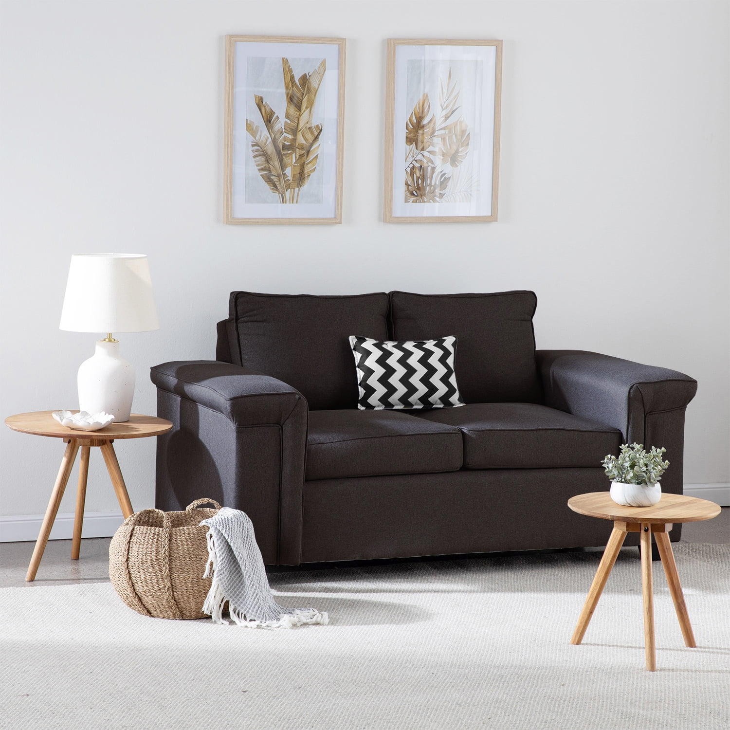 Muebles Cottoni - Sofá 2 Cuerpos Sicilia Tela Chocolate