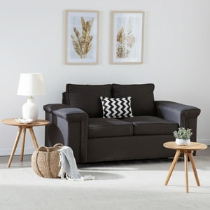 Muebles Cottoni - Sofá 2 Cuerpos Sicilia Tela Chocolate