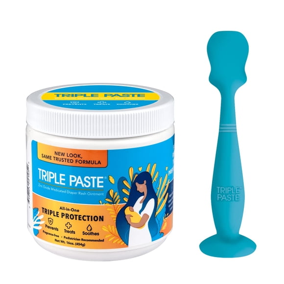 Crema para dermatitis del pañal en pasta triple, 473 ml, con paquete de espátula