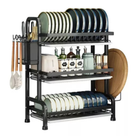 Genérico - Secador Y Escurridor De Loza Y Platos De 3 Niveles Organizador De Cocina O2