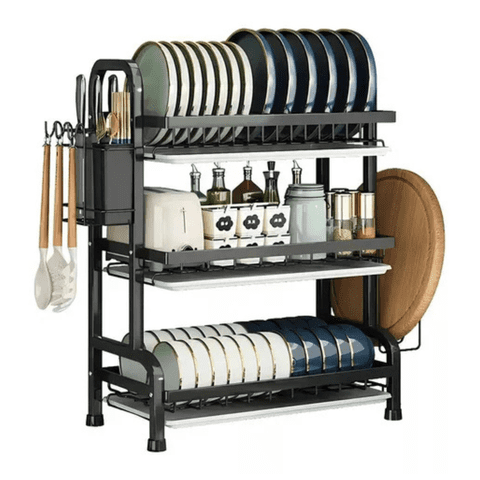 Genérico - Secador Y Escurridor De Loza Y Platos De 3 Niveles Organizador De Cocina O2